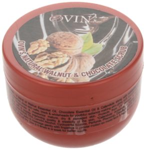 Ovin Gentle Walnut Chocolate Facial & Body Scrub, Transparent , 100 Grams