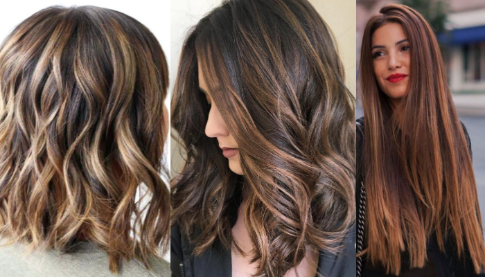 Hairstyles for black & brown hair with light blonde highlights