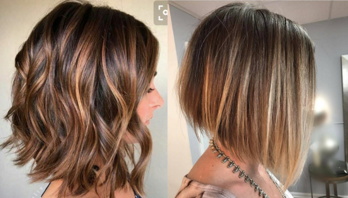Caramel color highlights for short hair and pixie cuts