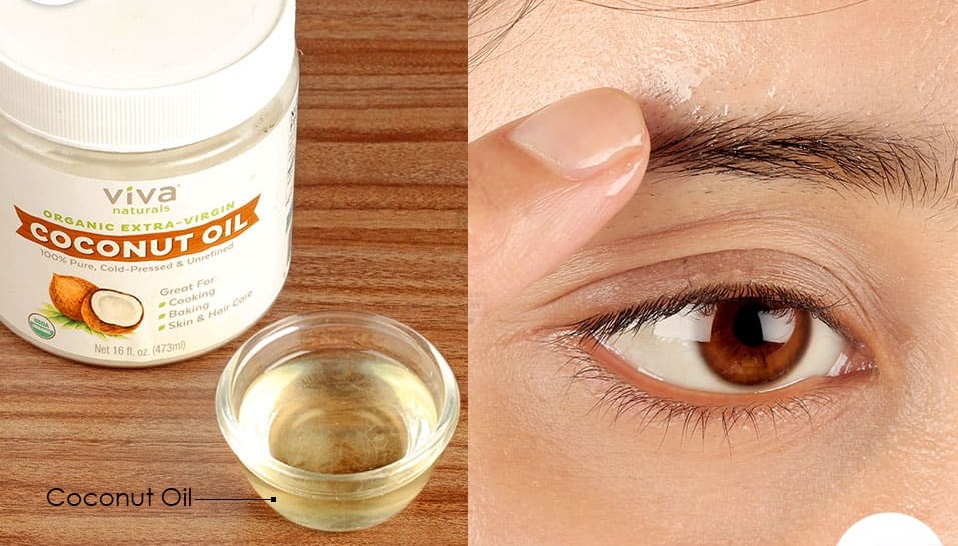 Apply coconut oil on eyebrows